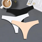 Seamless V-Waist Thong Panties Three-Pack with Smooth Athletic Finish