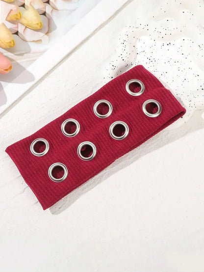 Grommet Detail Headband Punk Alternative Streetwear Hair Accessory
