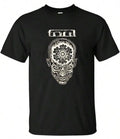 Vintage Crest Graphic Cotton Blend Streetwear T-Shirt with Ornamental Artwork