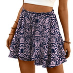 High Waist Flowy Tiered Skort with Ruffle Layers A-Line Silhouette