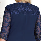 Lace Sleeve Layered Hem Feminine Alternative Fashion Midi Dress
