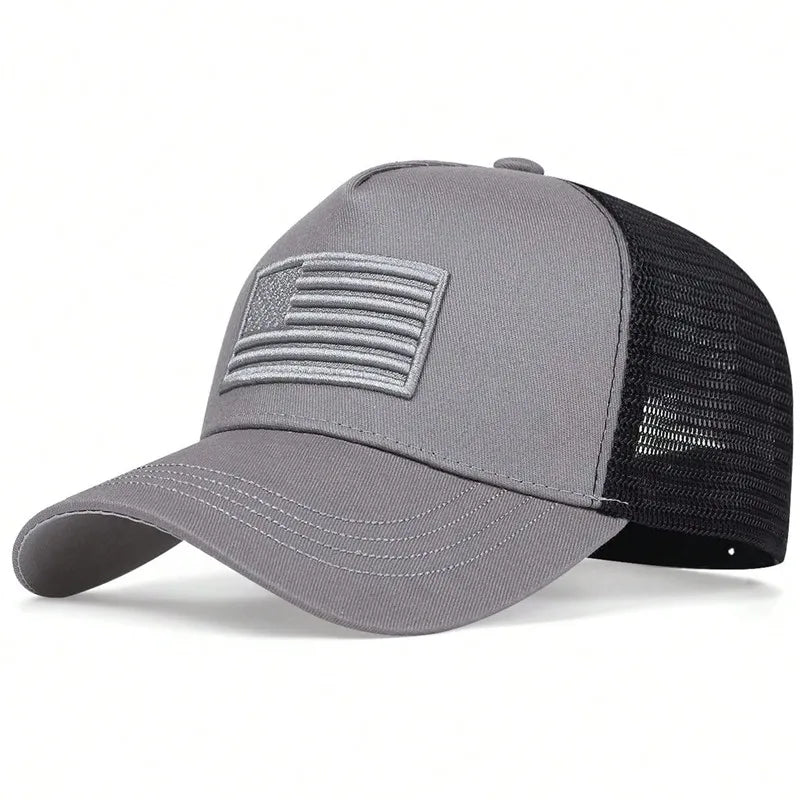 Unisex Breathable Mesh Baseball Cap with Embroidered Patch for Casual Outdoor Everyday Wear