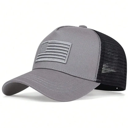 Unisex Breathable Mesh Baseball Cap with Embroidered Patch for Casual Outdoor Everyday Wear