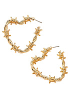 Barbed Wire Heart Hoop Earrings for Gothic Punk Alternative Fashion