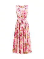 Vintage Floral Midi Dress with Soft Gothic Coquette Fashion Aesthetic