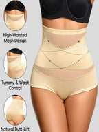 8-Piece Women’s High-Waisted Seamless Briefs Set with Smooth Stretch Silhouette, Wide Waistband and Assorted Solid Colors