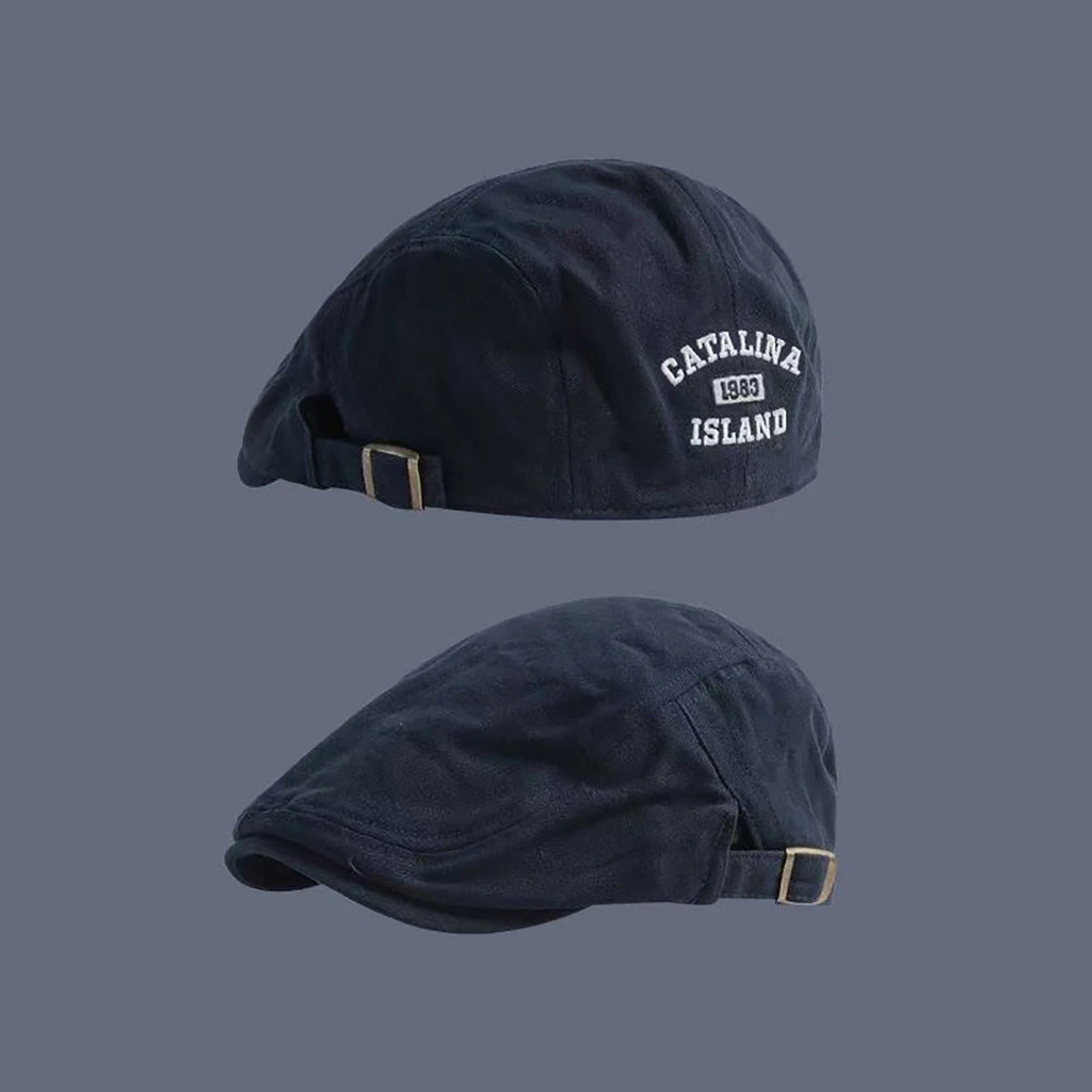 Retro Inspired Adjustable Newsboy Cap with Embroidered Detail for Casual Streetwear Fashion