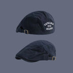 Retro Inspired Adjustable Newsboy Cap with Embroidered Detail for Casual Streetwear Fashion