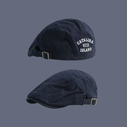 Retro Inspired Adjustable Newsboy Cap with Embroidered Detail for Casual Streetwear Fashion