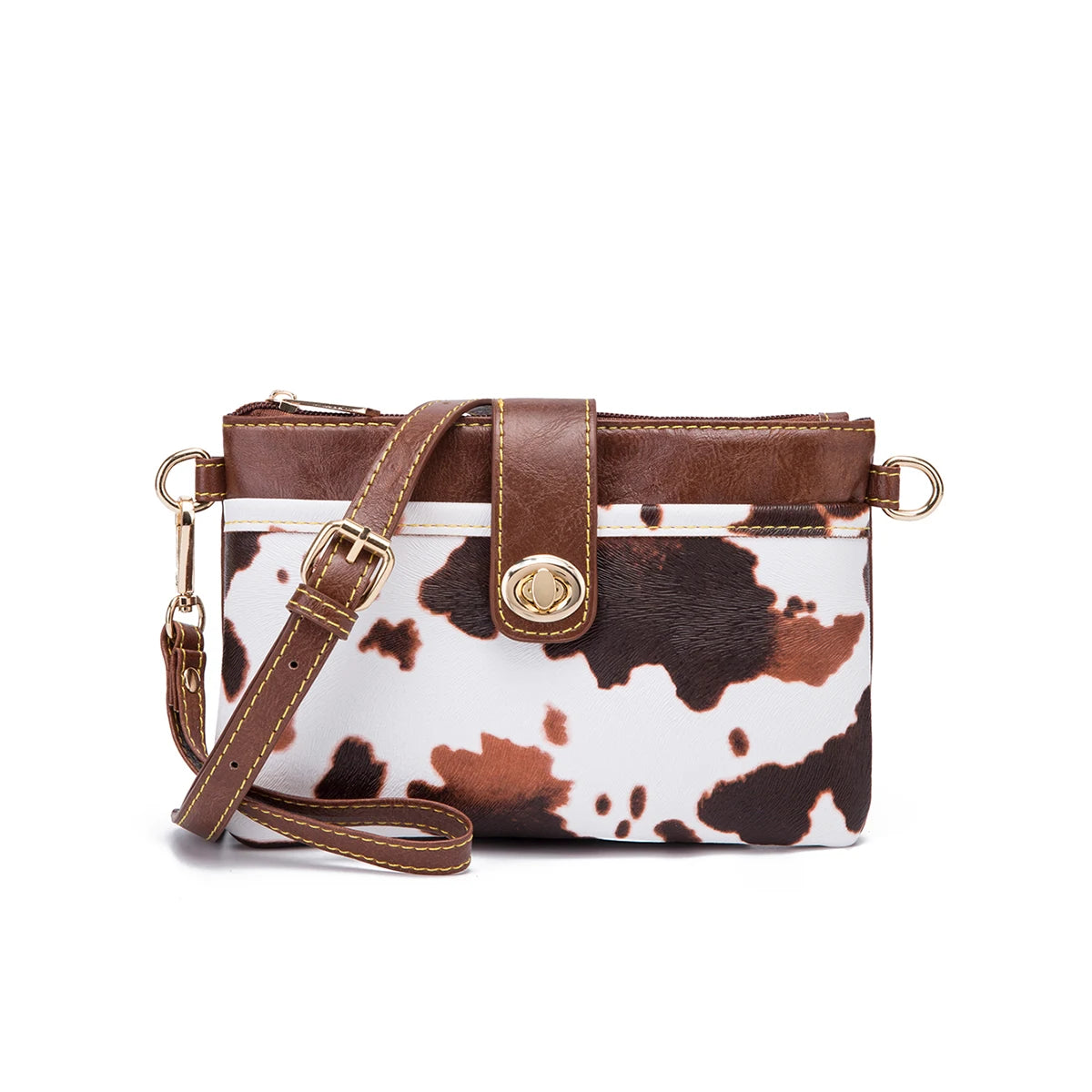 Floral Embossed Crossbody Satchel Bag with Multi Compartment Storage Design