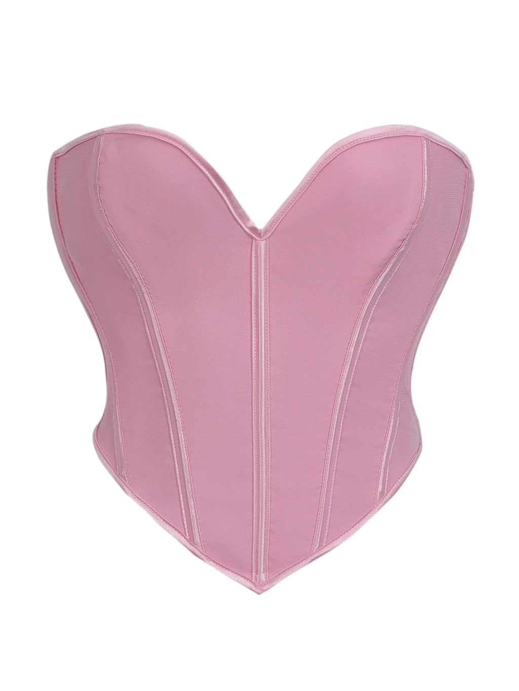 Minimalist Black Strapless Sweetheart Corset with Plunging Neckline