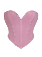 Minimalist Black Strapless Sweetheart Corset with Plunging Neckline