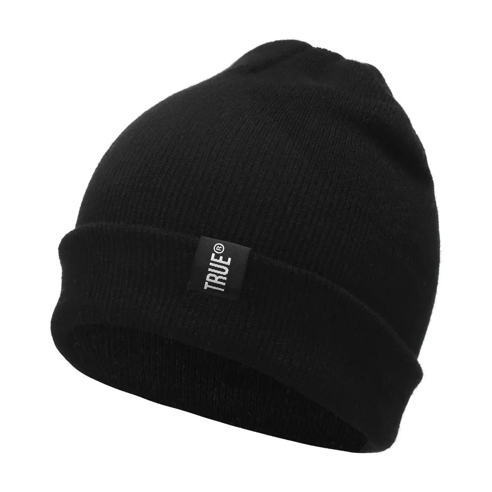 Minimalist Solid Knit Beanie with Stretch Blend Fabric for Everyday Streetwear Casual Style