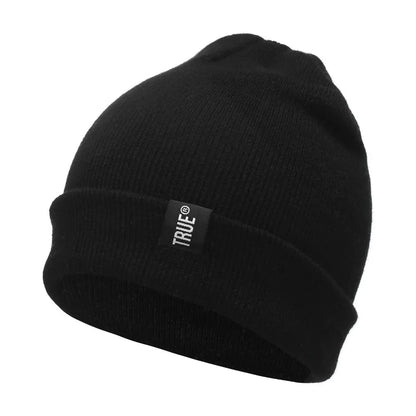 Minimalist Solid Knit Beanie with Stretch Blend Fabric for Everyday Streetwear Casual Style