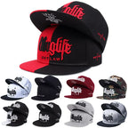 Embroidered Flat Brim Snapback Cap Adjustable Hip Hop Streetwear Baseball Hat