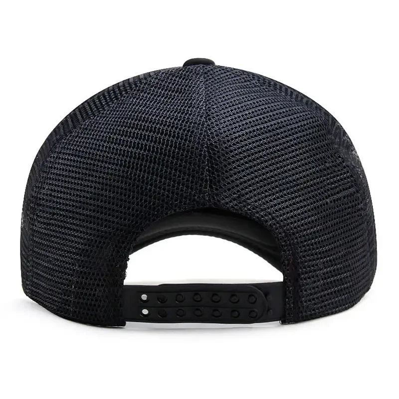 Plain Mesh Trucker Cap Adjustable Curved Brim Minimalist Casual Streetwear Hat