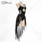 Women's Cutout One Piece Swimsuit with Lace-Up Details and Sheer Panel Overlay Design