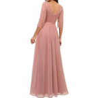 Flowing Long Sleeve Maxi Dress With Defined Waist Silhouette