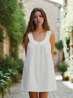 Sleeveless Ruffle Neck Loose Fit A-Line Mini Dress for Casual Summer Style