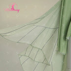 Women's Fairy-Inspired Ruffle Bodysuit with Flowing Chiffon Sleeves, Necklace and Matching Stockings