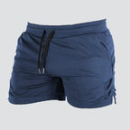 Men's Mid-Rise Elastic Waist Performance Gym Shorts with Regular Fit Casual Activewear Design