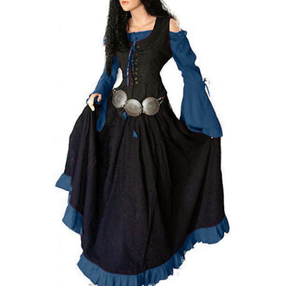 Layered Hooded Gothic Cape Dress With Fantasy Inspired Alternative Fashion Design