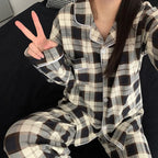 Women's Printed Pajama Co-Ord Set Relaxed Long Sleeve Loungewear Outfit