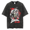 Anime-Inspired Cyber Gothic Graphic Tee with Vintage Manga Streetwear Aesthetic
