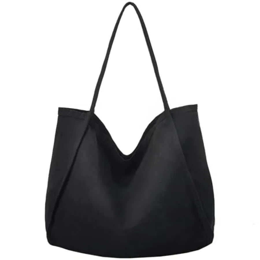 Large Slouchy Canvas Hobo Tote Bag with Relaxed Everyday Shoulder Design