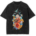 Cute Anime Adventure Graphic Oversized Washed Cotton Streetwear T-Shirt Design