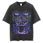 Retro Anime Shadow Art Oversized Japanese Streetwear Graphic Cotton T-Shirt