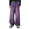 Men's Oversized Wide Leg Denim Jeans with Relaxed Streetwear and Loose Fit Design