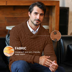 Men's Textured High Neck Contemporary Knit Sweater Relaxed Fit Pullover