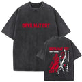 Crimson Hunter Anime Oversized Washed Cotton Streetwear Graphic T-Shirt