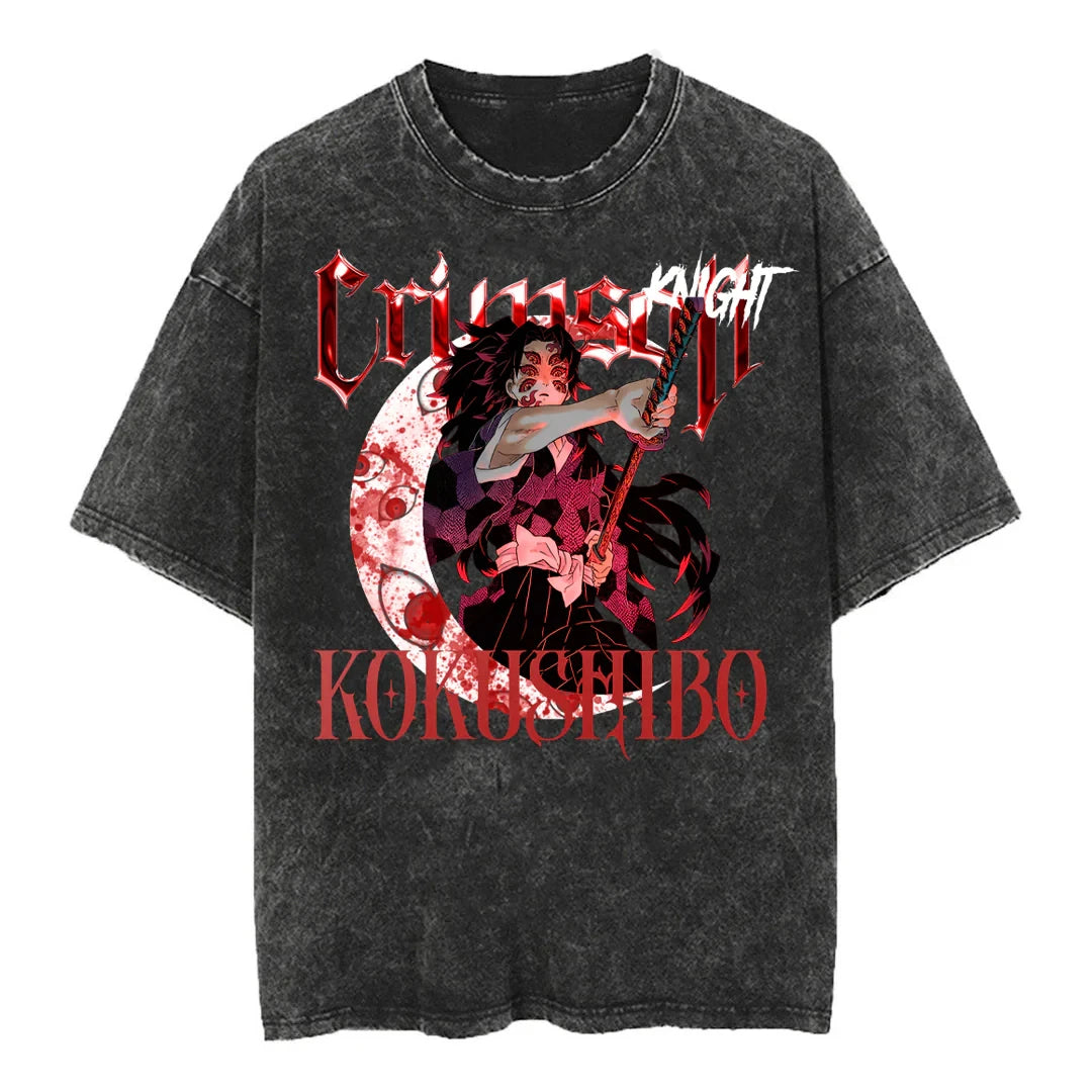 Anime Dark Fantasy Moonblade Warrior Vintage Oversized Graphic Streetwear Tee