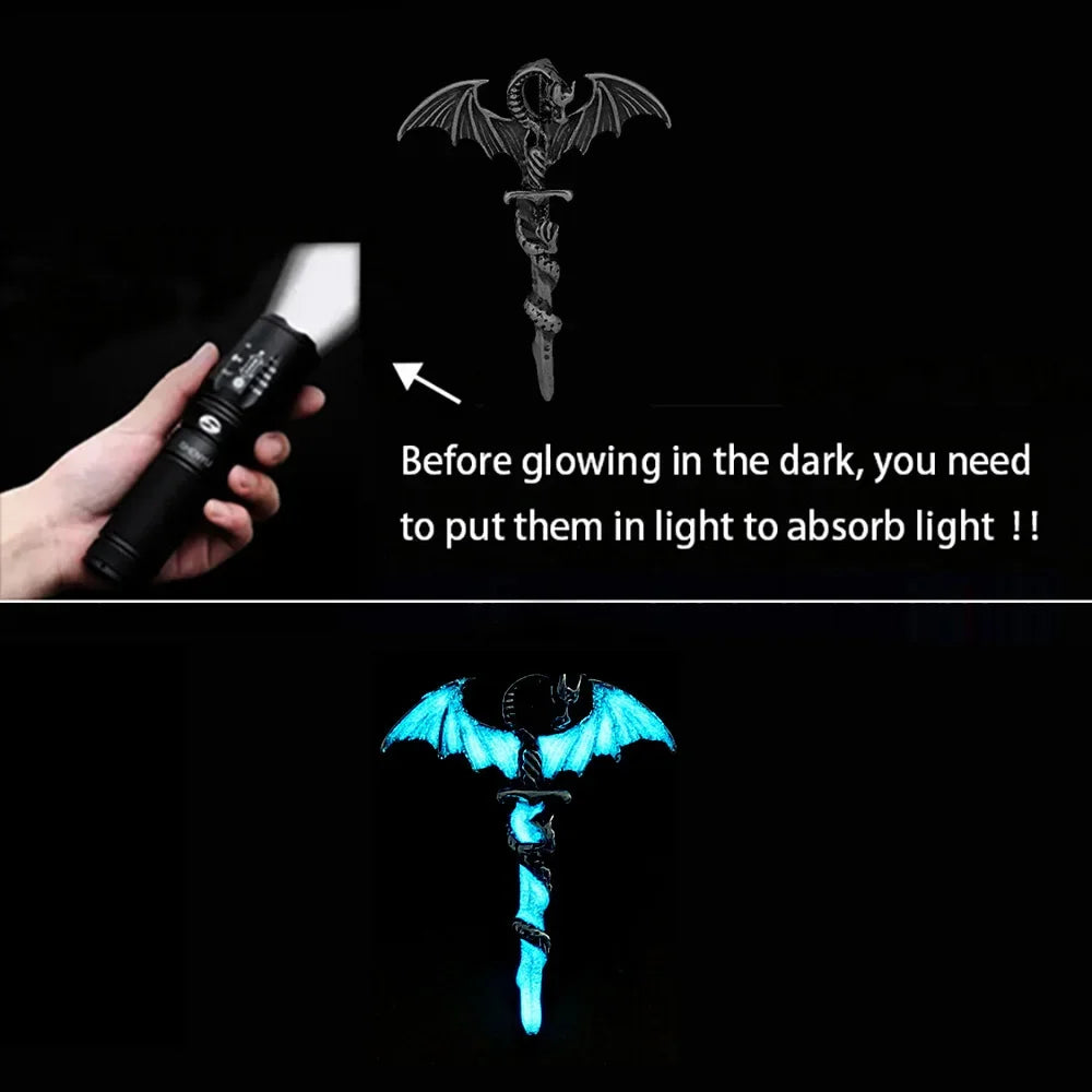 Dragon Sword Pendant Necklace Fantasy Gothic Alternative Statement Jewelry