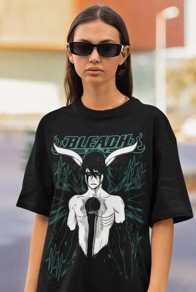Dark Anime Goth Abstract Art Oversized Washed Streetwear Shirt