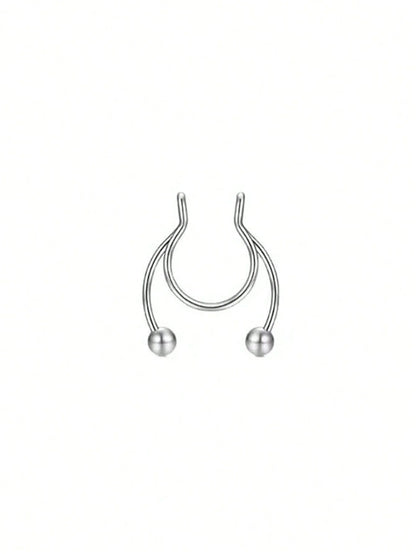 Clip On Septum Ring for Gothic Punk and Alternative Styling