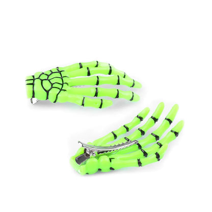 Skeleton Bone Hair Clip Set Gothic Punk Statement Hairstyle Accessories