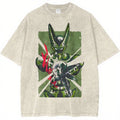 Bio Android Anime Graphic Oversized Vintage Washed Streetwear Cotton T-Shirt