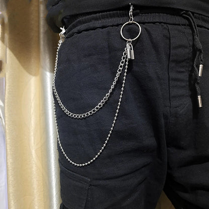 Celestial Layered Wallet Chain with Star Charms for Gothic Punk Styling