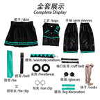 Women's Contemporary Layered Jacket and Skirt Costume Set with Long Wig and Fashion Accessories