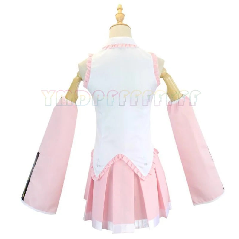 Women's Idol-Inspired Costume Set with Sleeveless Dress, Twin-Tail Wig and Matching Accessories