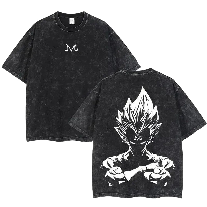 Anime Saiyan-Inspired Shadow Warrior Vintage Oversized Streetwear Graphic Tee