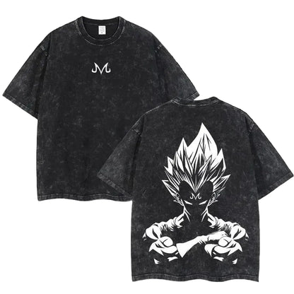 Anime Saiyan-Inspired Shadow Warrior Vintage Oversized Streetwear Graphic Tee