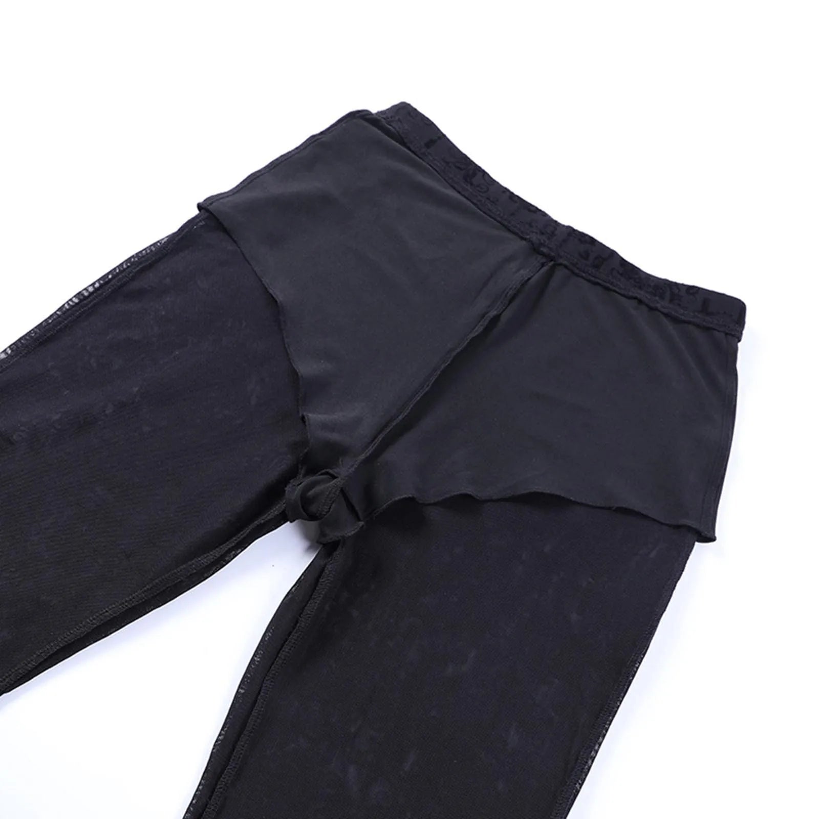 Lace Hem Flared Pants Gothic Inspired Alternative Fashion Statement Bottoms