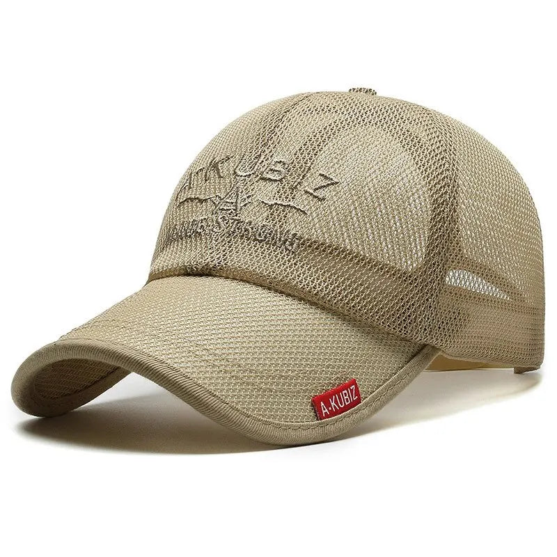 Unisex Breathable Mesh Baseball Cap with Embroidered Detail for Casual Outdoor Everyday Style