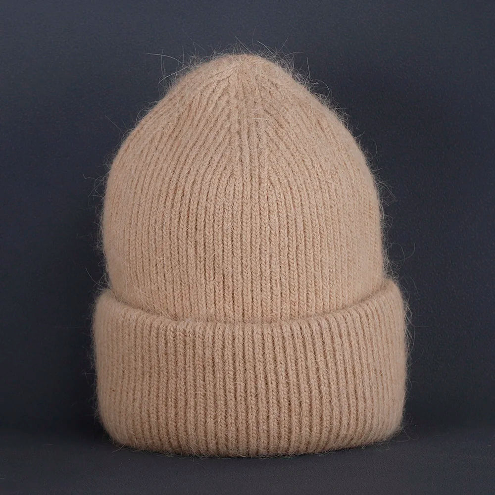 Soft Rabbit Fur Knit Beanie for Everyday Casual Outdoor Winter Fashion and Comfort Style