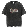 Manga Action Graphic Oversized Vintage Washed Anime Streetwear Cotton T-Shirt