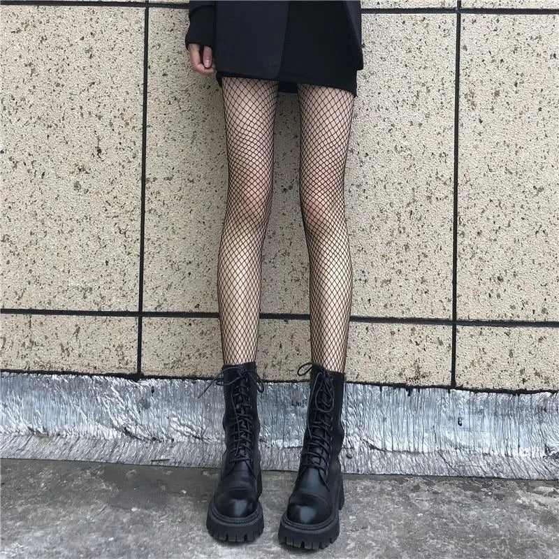 Classic Diamond Fishnet Pantyhose High Waist Alternative Fashion Mesh Tights